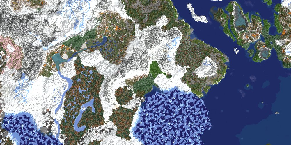 Map section of the overworld around the season spawn, seen from above